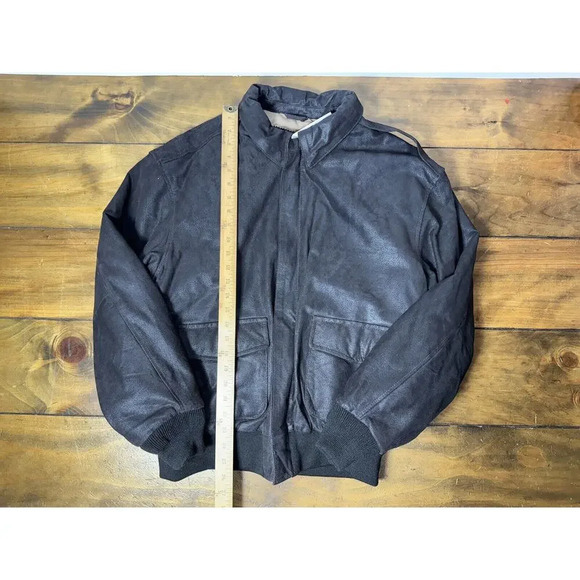 Vintage Air Force Luxury Full Zip Leather Jacket Mens Large Made in USA - Picture 2 of 11